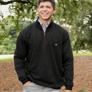 Southern Marsh Quarter Zip Cotton Pullover Quarter 1/4 Zip Preppy Black Size XL